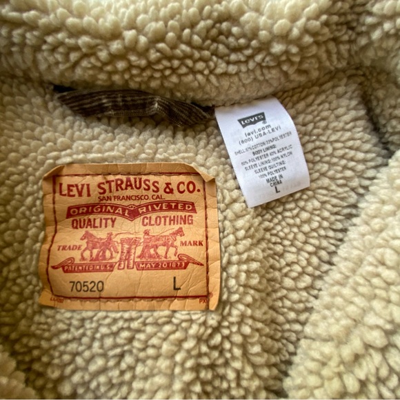 Levi’s 70520 brown corduroy faux Sherpa lined trucker jacket Large - Picture 2 of 11